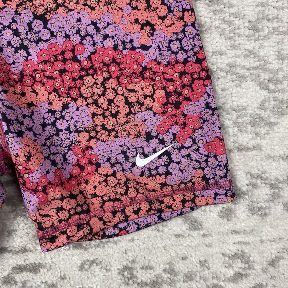 Nike Dri Fit Pro Shorts Floral Girls Compression Gym Athletic Shorts Size Medium - Picture 3 of 5